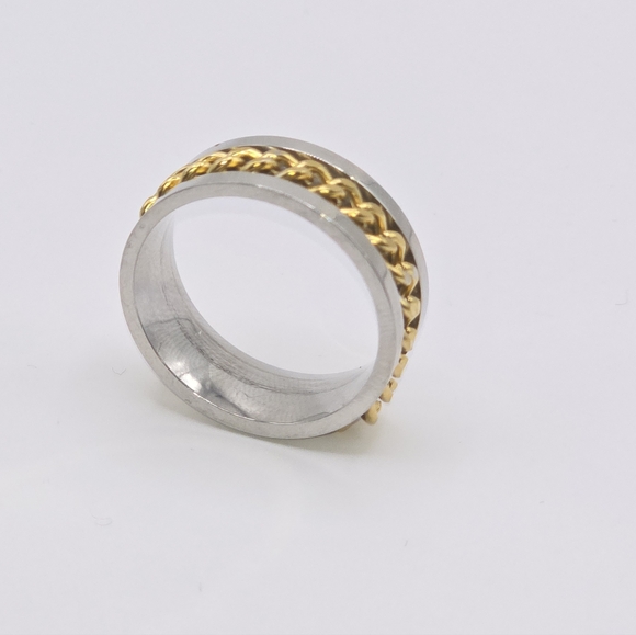 Unbranded Jewelry - Elegant Two-Tone Chain Spinner Ring